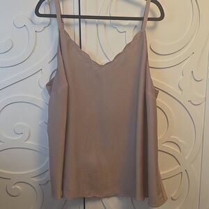 Love & Legend Taupe Spaghetti Strap Cami Top With Scalloped Neckline  - 22